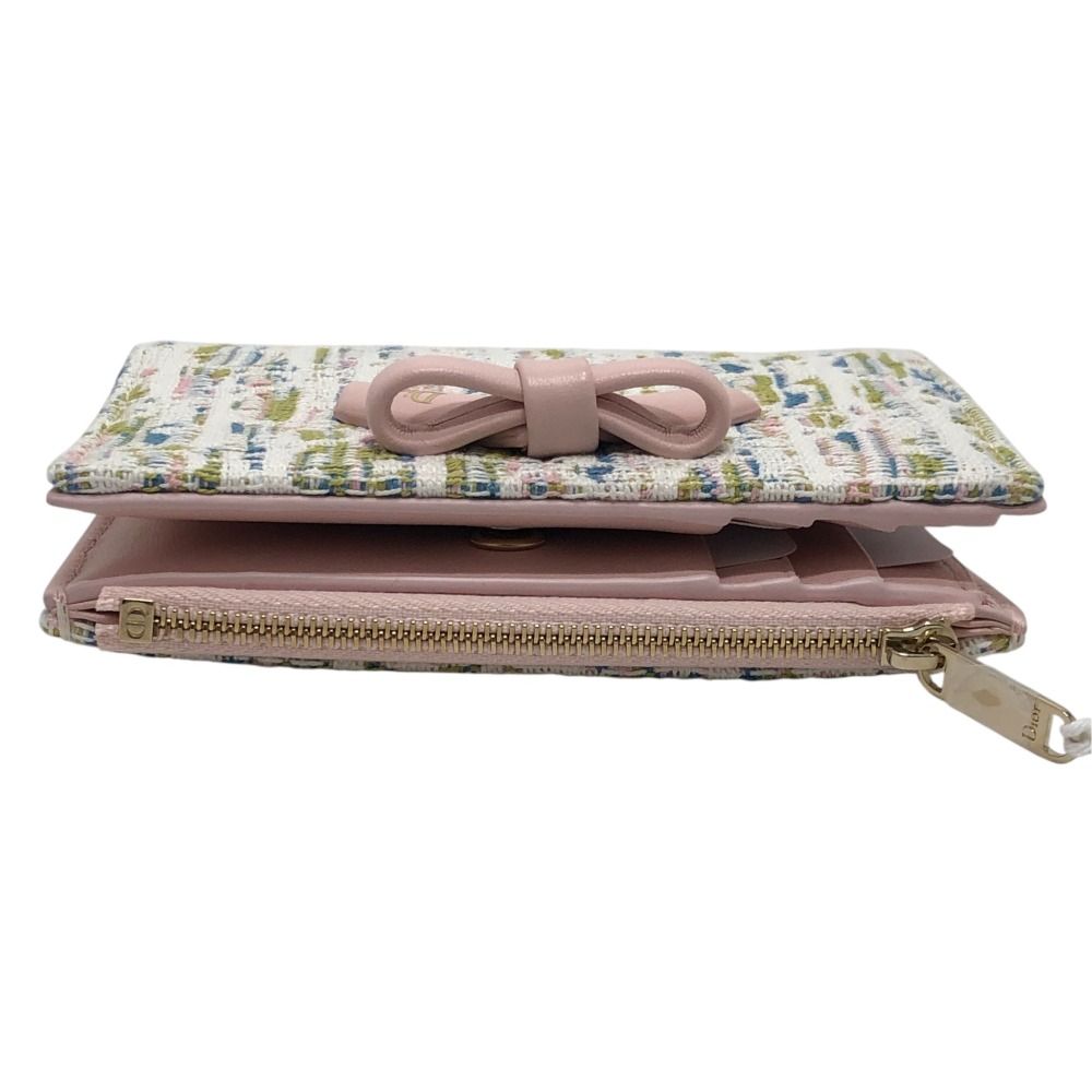 Dior Bifold Wallet Oblique Promenade Dahlia Jacquard Pink — view 6