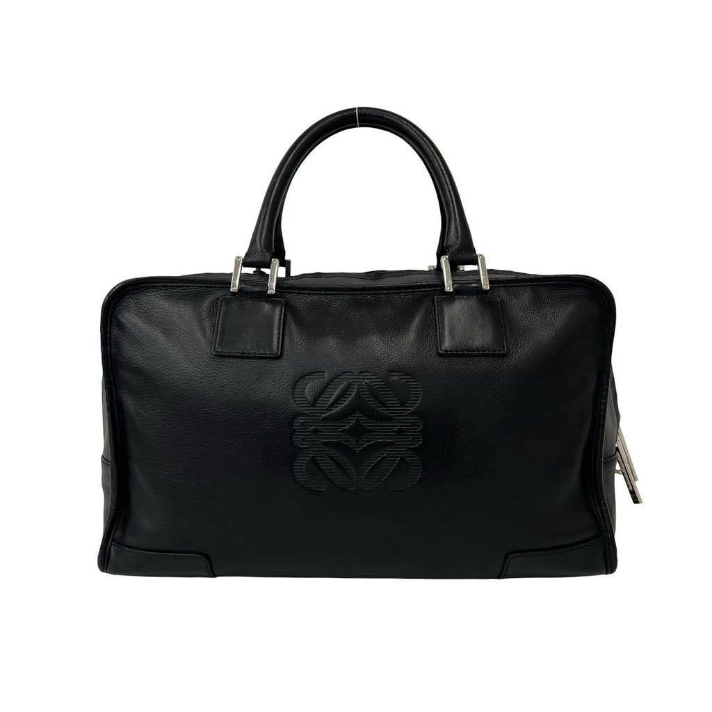 Loewe Amazona 36 Anagram Logo Leather Mini Boston Bag Tote Black — view 3
