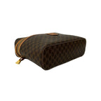 Celine Vintage Macadam Blason Pattern Leather Handbag Vanity Pouch Brown — view 7
