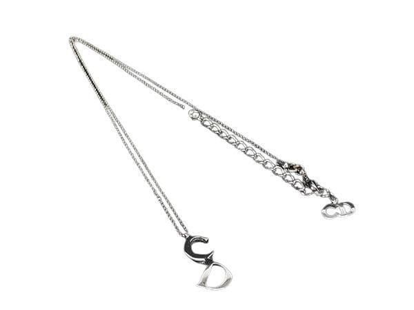 Dior Necklace CD Logo Silver Metal
