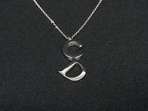 Dior Necklace CD Logo Silver Metal — view 2