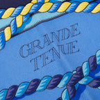Hermes Carre 90 Grande Tenue Horse Formal Wear Scarf Blue Multicolor Silk — view 2