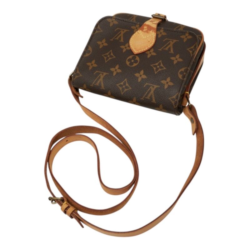 Louis Vuitton Monogram Mini Cartouchiere Crossbody Shoulder Bag Brown Leather — view 8