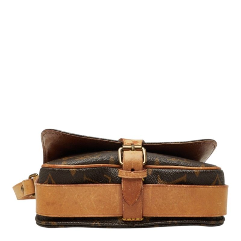 Louis Vuitton Monogram Mini Cartouchiere Crossbody Shoulder Bag Brown Leather — view 3