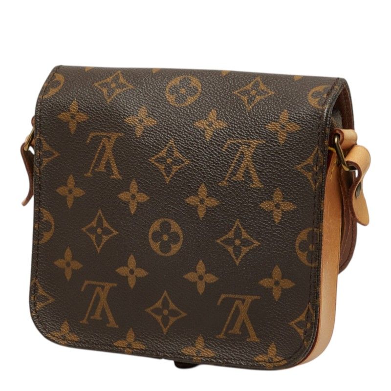 Louis Vuitton Monogram Mini Cartouchiere Crossbody Shoulder Bag Brown Leather — view 2