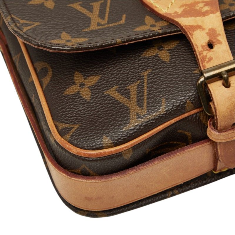 Louis Vuitton Monogram Mini Cartouchiere Crossbody Shoulder Bag Brown Leather — view 5