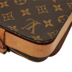 Louis Vuitton Monogram Mini Cartouchiere Crossbody Shoulder Bag Brown Leather — view 6