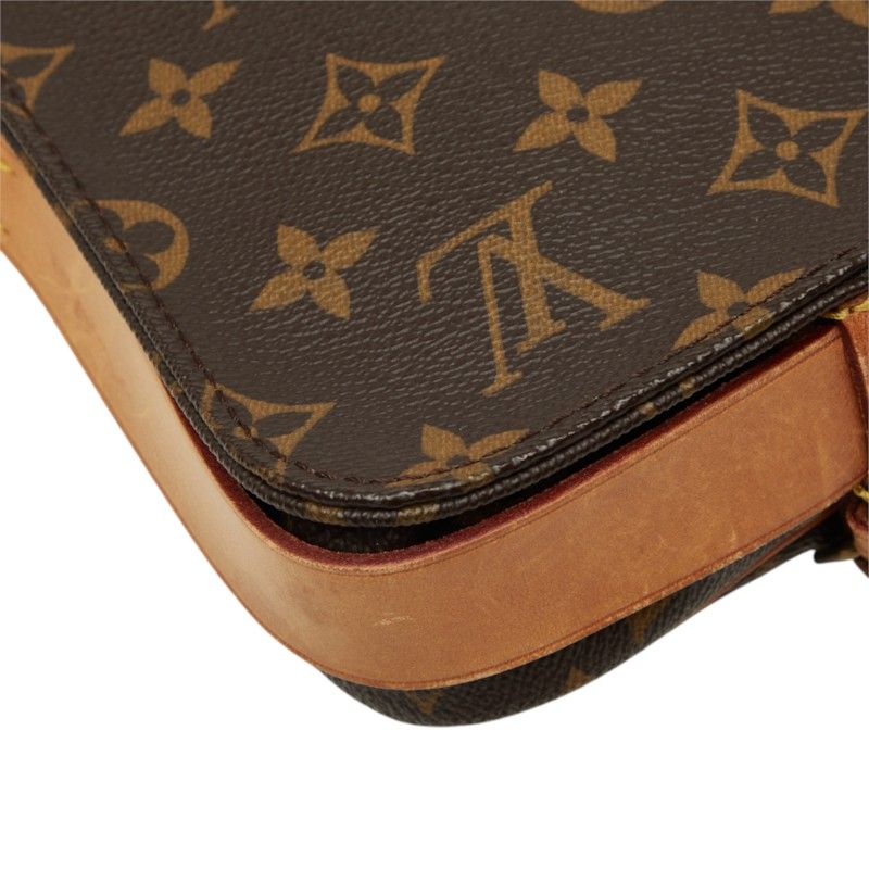 Louis Vuitton Monogram Mini Cartouchiere Crossbody Shoulder Bag Brown Leather — view 7