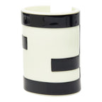Fendi FF Logo Bracelet Bangle White Ivory Black Plastic