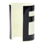 Fendi FF Logo Bracelet Bangle White Ivory Black Plastic — view 2