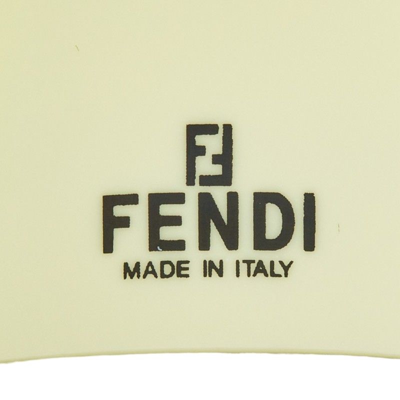 Fendi FF Logo Bracelet Bangle White Ivory Black Plastic — view 3