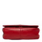 Chanel CC Logo Chain Shoulder Bag Red Gold Lambskin — view 3