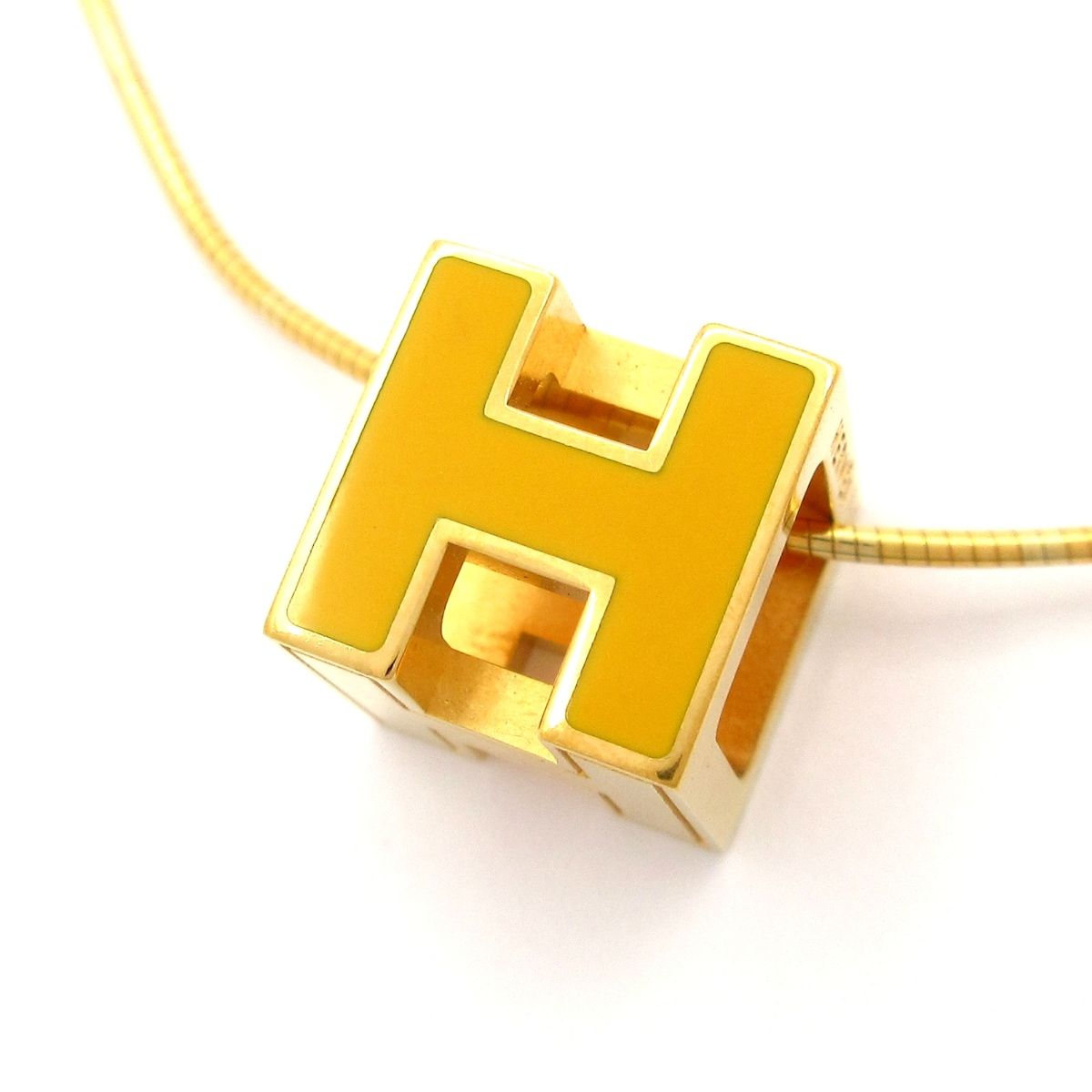 Hermes Necklace Cage d'H Gold Yellow