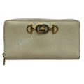 Gucci Wallet Zumi Ivory Zip Around Leather