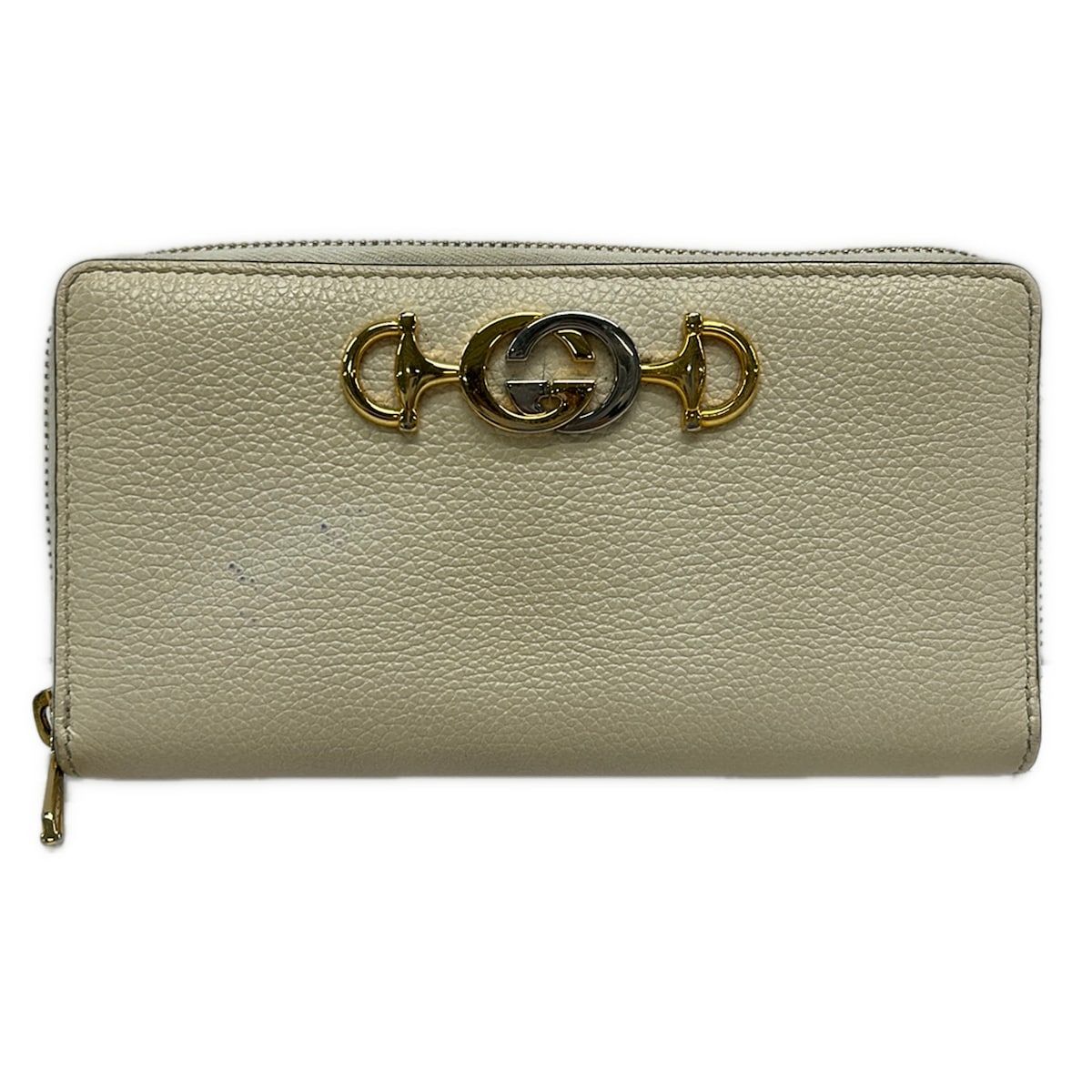 Gucci Wallet Zumi Ivory Zip Around Leather