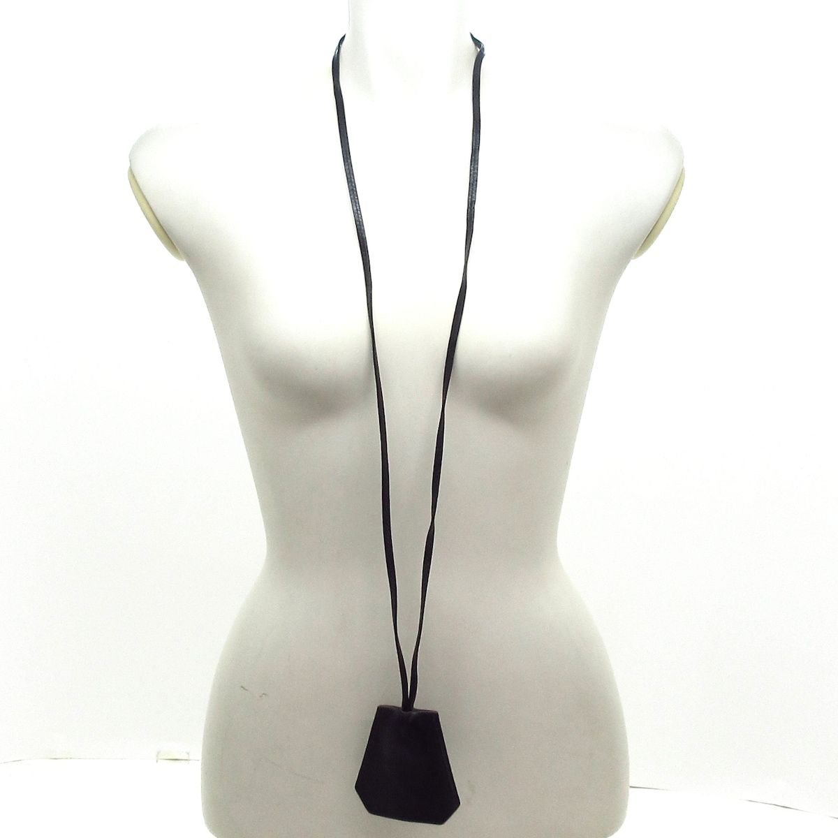 Hermes Necklace Clochette Leather Black — view 2