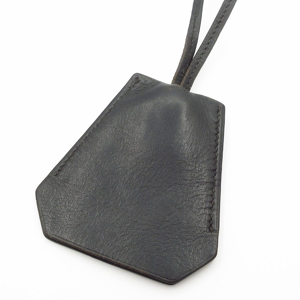 Hermes Necklace Clochette Leather Black