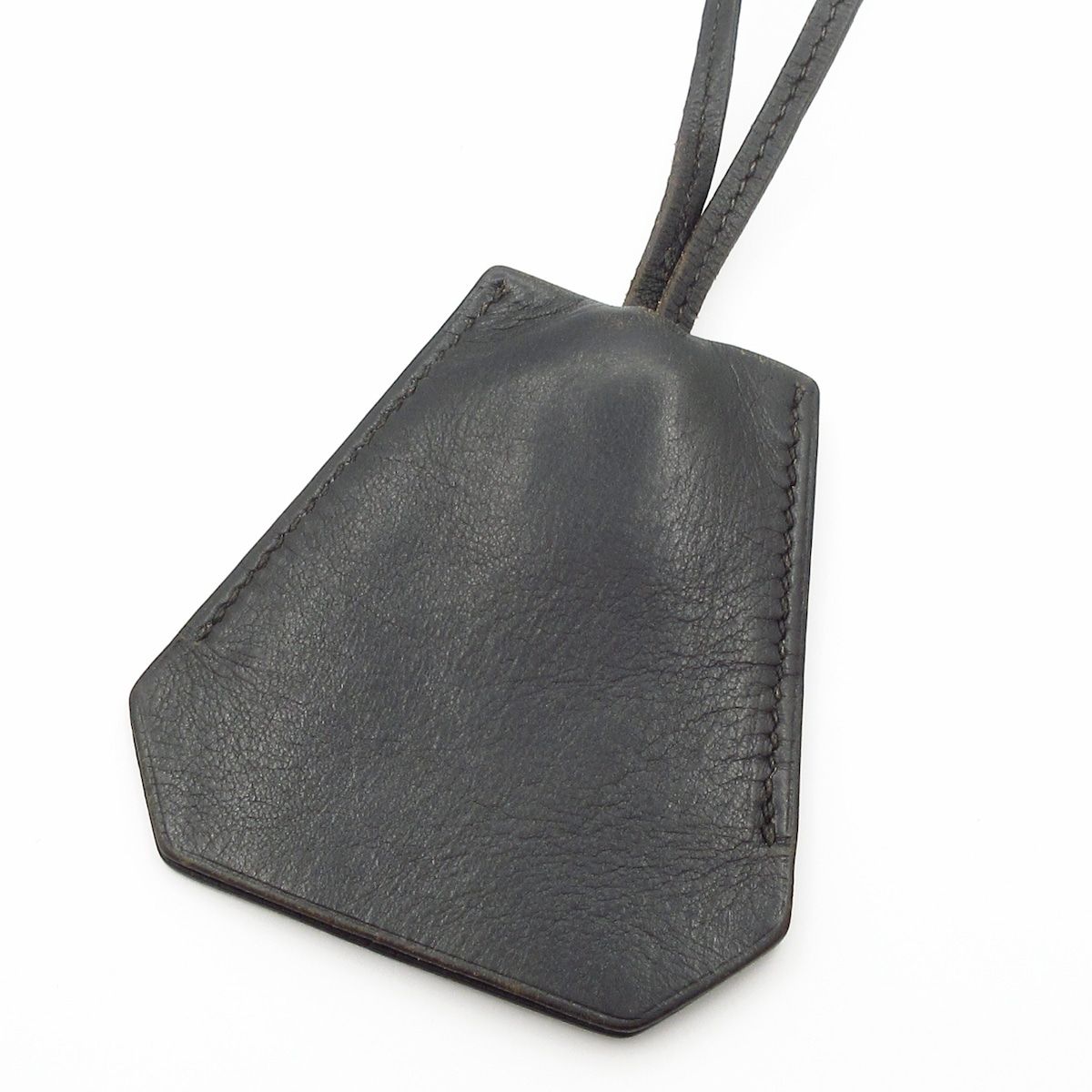 Hermes Necklace Clochette Leather Black