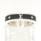 Louis Vuitton Ring LV Spike L No Sterling Silver Black Enamel Monogram Signature