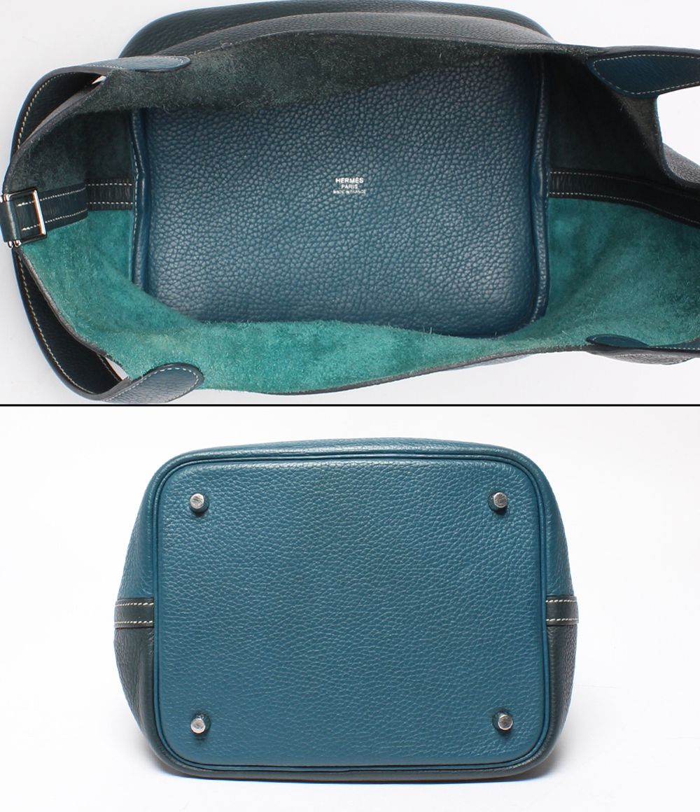 Hermes Handbag Silver Taurillon Clemence Picotin Lock Casaque 18 PM — view 3