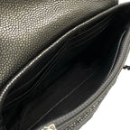 Chanel Wallet Half Moon Silver Black Chain Leather Shoulder Bag — view 4