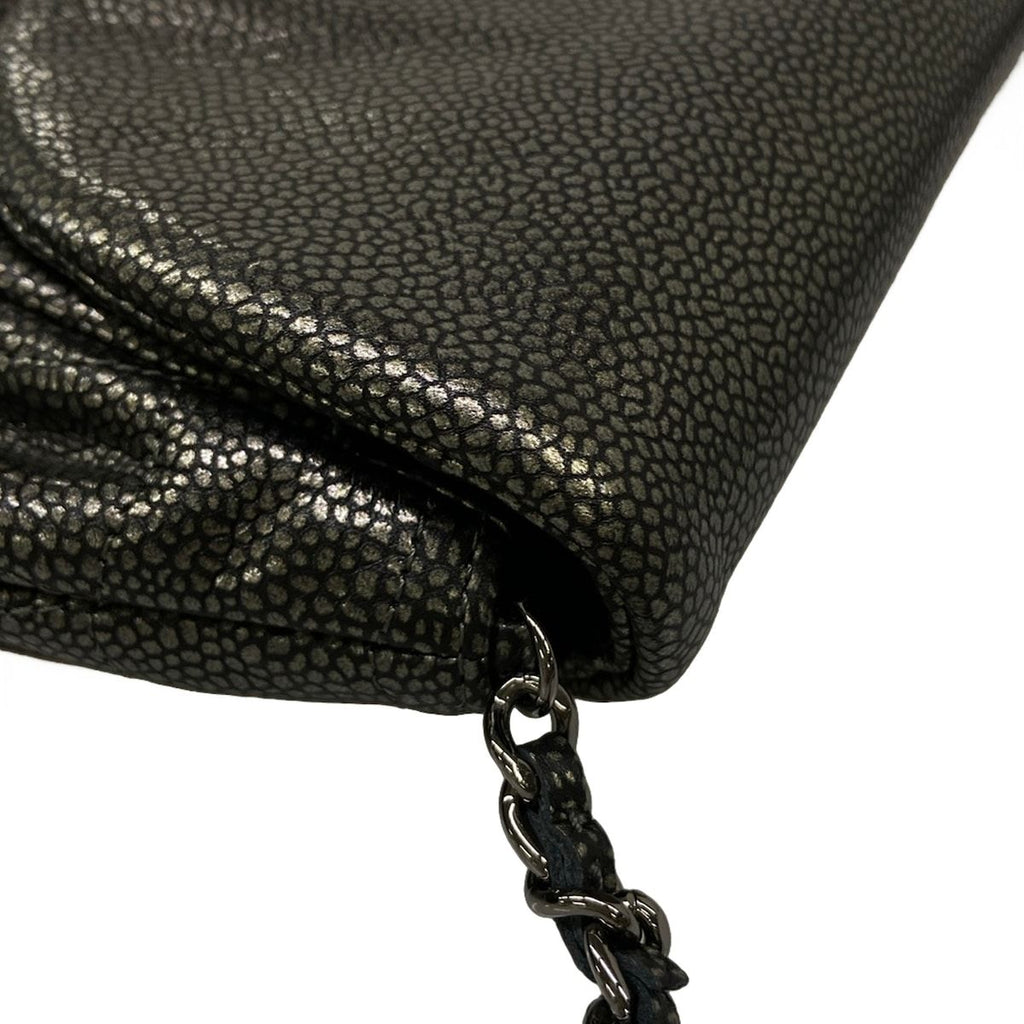 Chanel Wallet Half Moon Silver Black Chain Leather Shoulder Bag — view 8