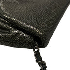 Chanel Wallet Half Moon Silver Black Chain Leather Shoulder Bag — view 8