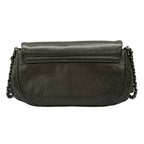 Chanel Wallet Half Moon Silver Black Chain Leather Shoulder Bag — view 2