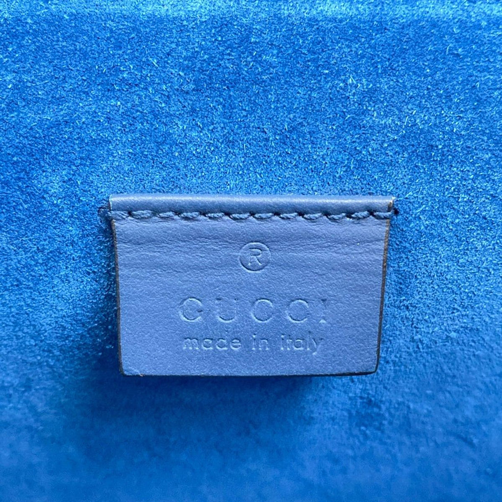 Gucci Shoulder Bag Dionysusgg Blooms Navy Ivory Chain — view 8