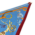 Hermes Scarf Triangle Jean Blue Bordeaux Multi Tout en Barre — view 6