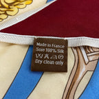Hermes Scarf Triangle Jean Blue Bordeaux Multi Tout en Barre — view 3