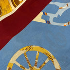 Hermes Scarf Triangle Jean Blue Bordeaux Multi Tout en Barre — view 5
