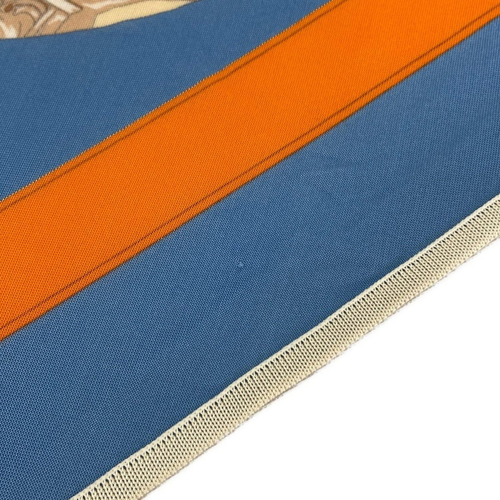 Hermes Scarf Triangle Jean Blue Bordeaux Multi Tout en Barre — view 4
