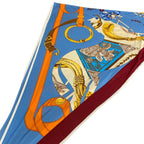 Hermes Scarf Triangle Jean Blue Bordeaux Multi Tout en Barre — view 7