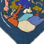 Hermes Shawl Triangle Jean Blue Petrol Natural Green Thousand and One Rabbit — view 4