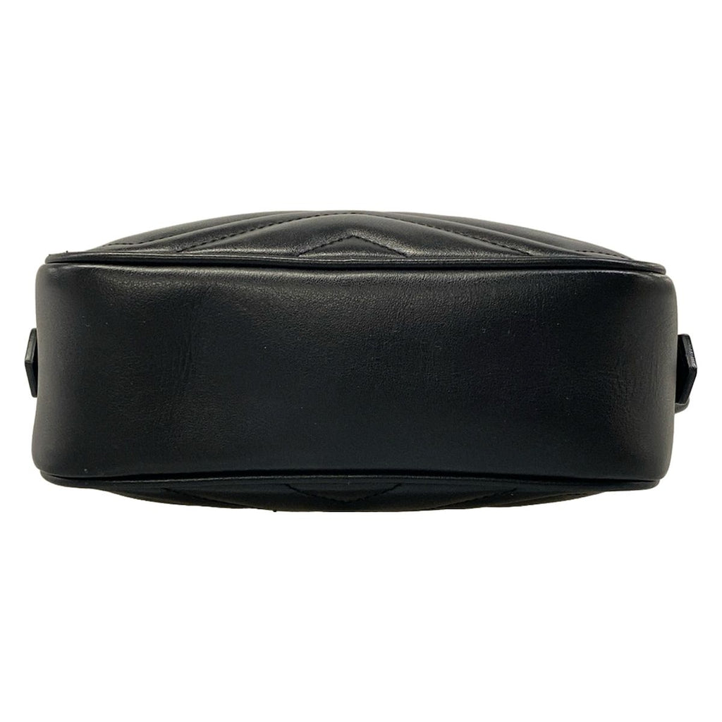 Gucci Shoulder Bag GG Marmont Black Gold Chain Leather — view 5