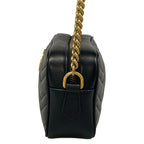 Gucci Shoulder Bag GG Marmont Black Gold Chain Leather — view 4