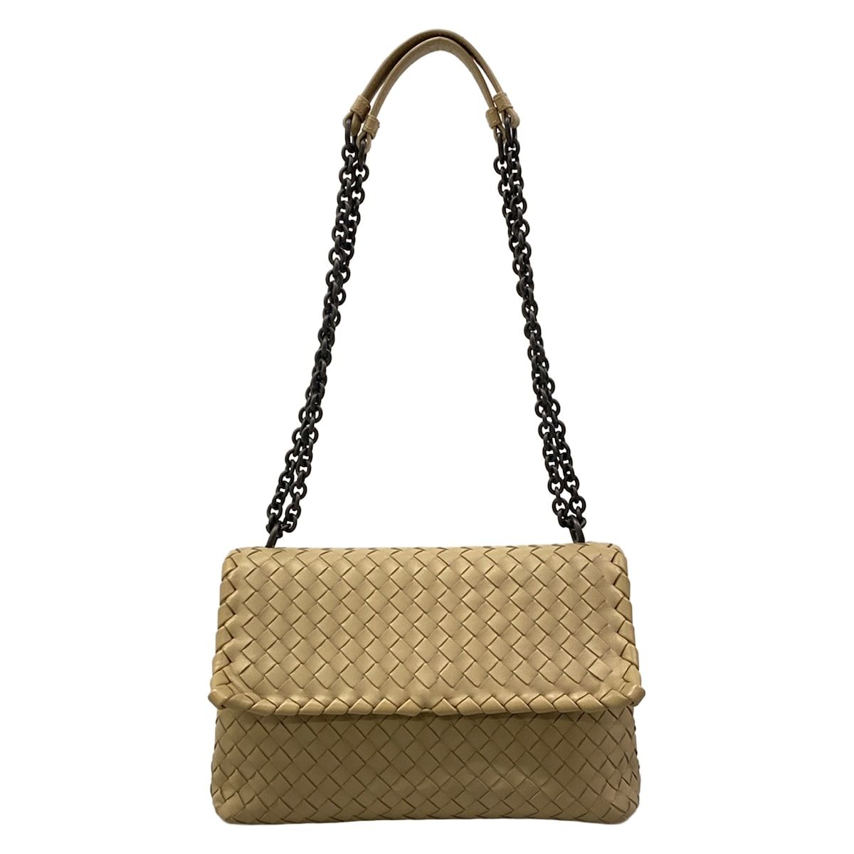 Bottega Veneta Shoulder Bag Small Olympia Beige Chain Leather