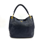 Prada Vitello Daino Leather Black Tote Bag Gold
