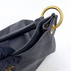 Prada Vitello Daino Leather Black Tote Bag Gold — view 8