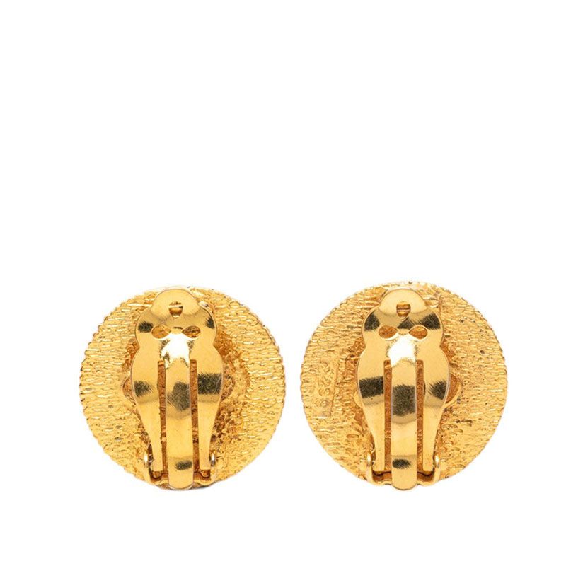 Chanel Round Earrings Gold Plated — view 2