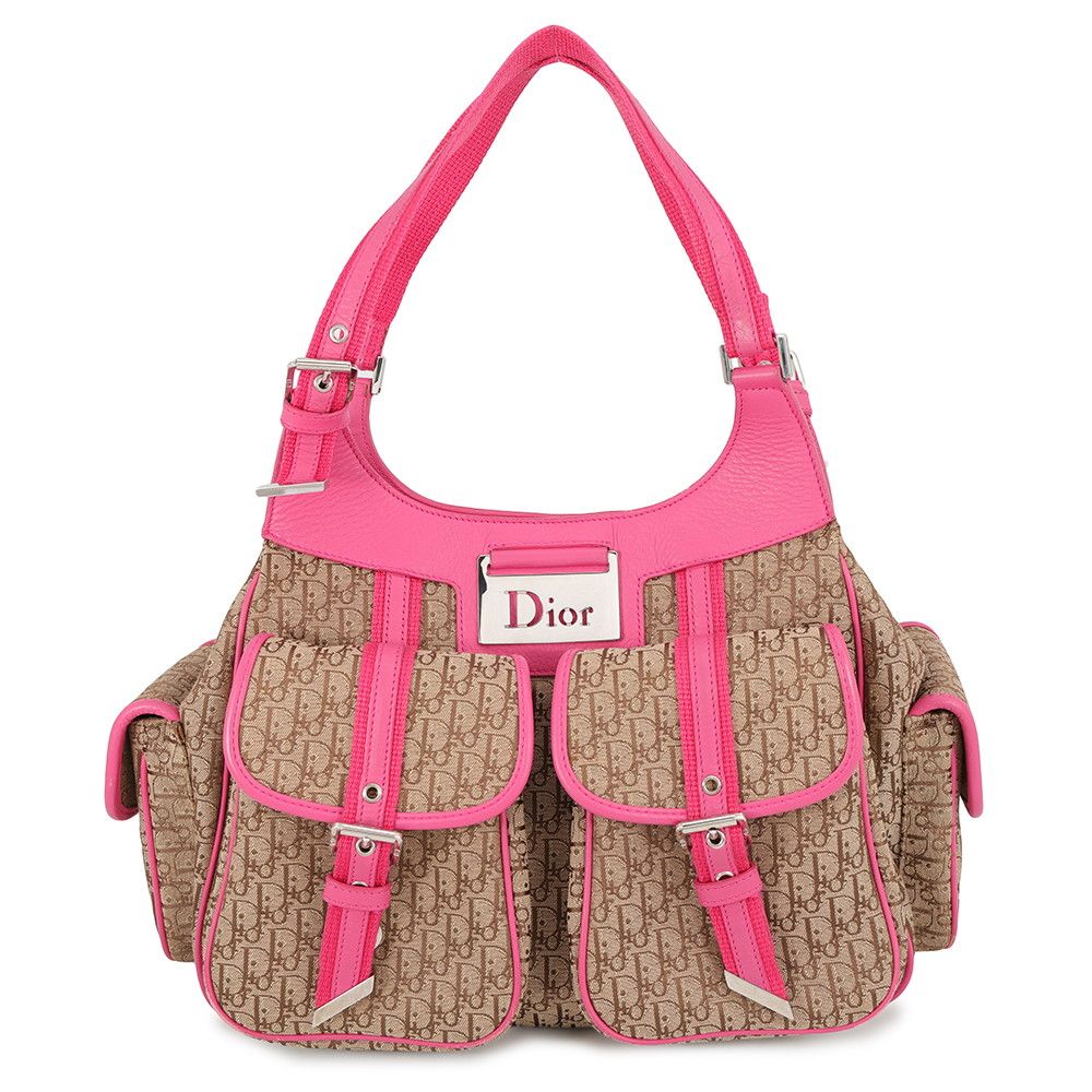 Dior Handbag Trotter Tote Canvas Leather