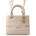 Dior Handbag Light Houndstooth Canvas 2-Way