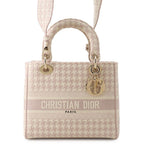Dior Handbag Light Houndstooth Canvas 2-Way