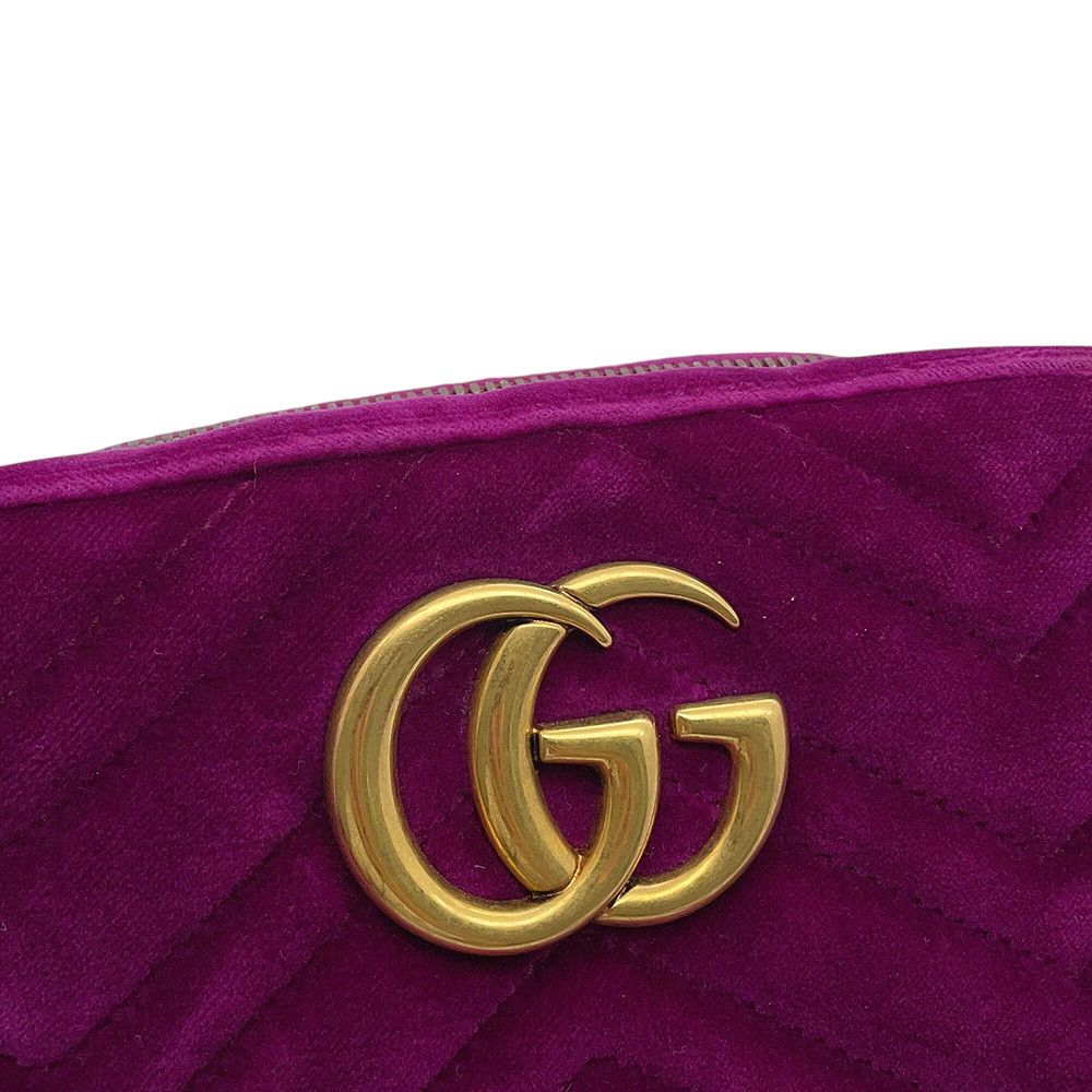 Gucci Shoulder Bag GG Marmont Quilted Small Velvet Chain — view 8