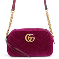 Gucci Shoulder Bag GG Marmont Quilted Small Velvet Chain