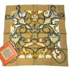Hermes Scarf Silk Carre 90 L'instruction du Roy Teiogaku Yellow