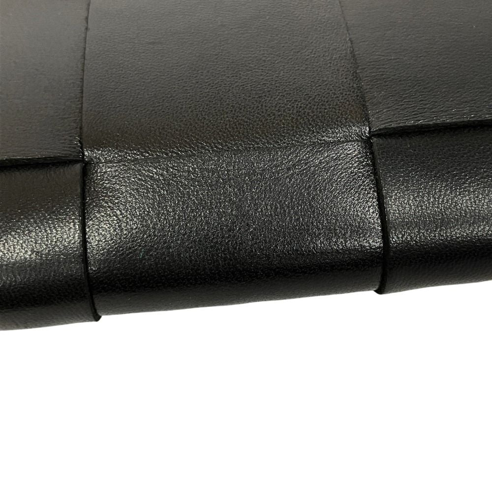 Bottega Veneta Cassette Round Wallet Intrecciato Leather Black Gold — view 6
