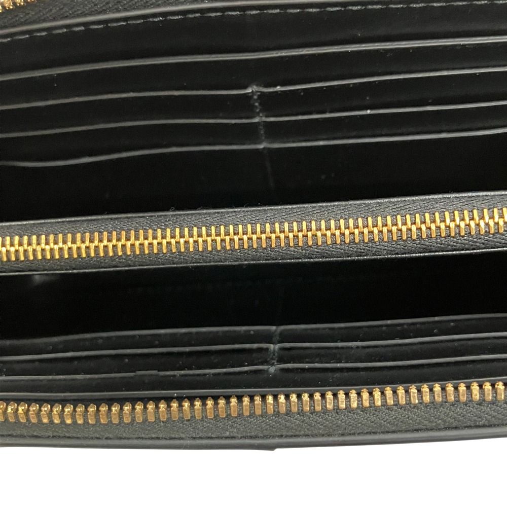 Bottega Veneta Cassette Round Wallet Intrecciato Leather Black Gold — view 7