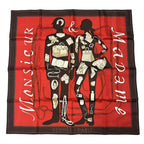 Hermes Scarf Carre 90 Silk Monsieur Et Madame & — view 2